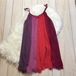 Free People Chiffon Swing Dress Pink Purple Stripe